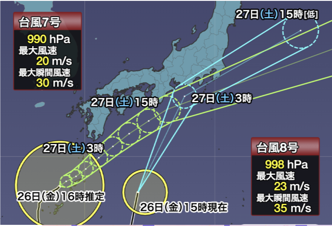 台風の影響によるレッスン変更の可能性について